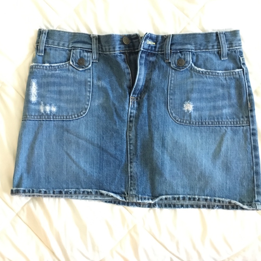 Old Navy Ultra Low Waist Blue Jean Denim Skirt